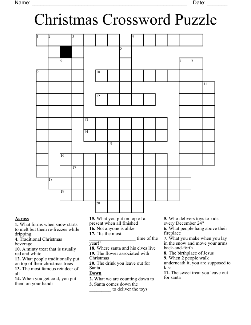 Crossword Puzzles Printable Christmas