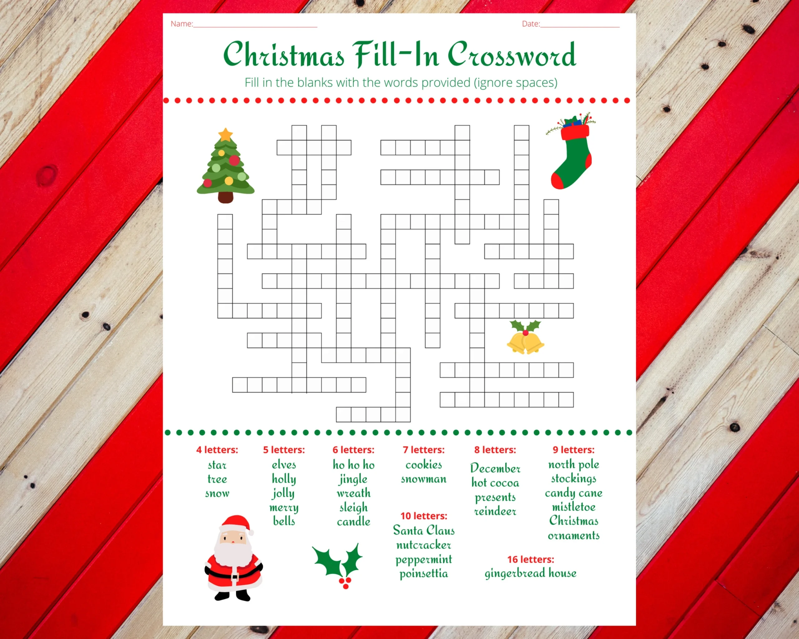 Christmas Crossword Puzzle Printable Christmas Crossword Puzzle Printable