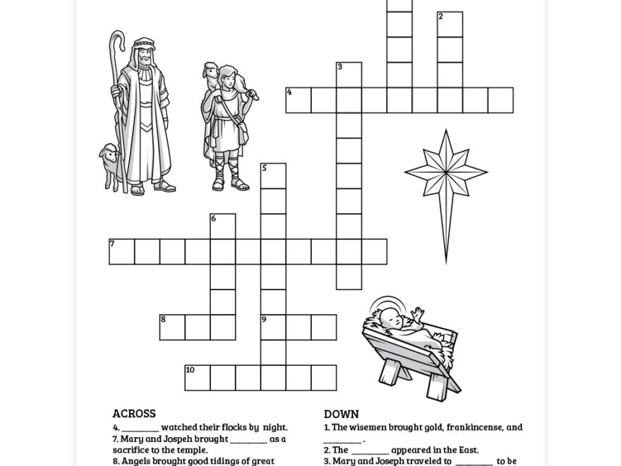 Christmas Nativity Crossword Puzzle Printable