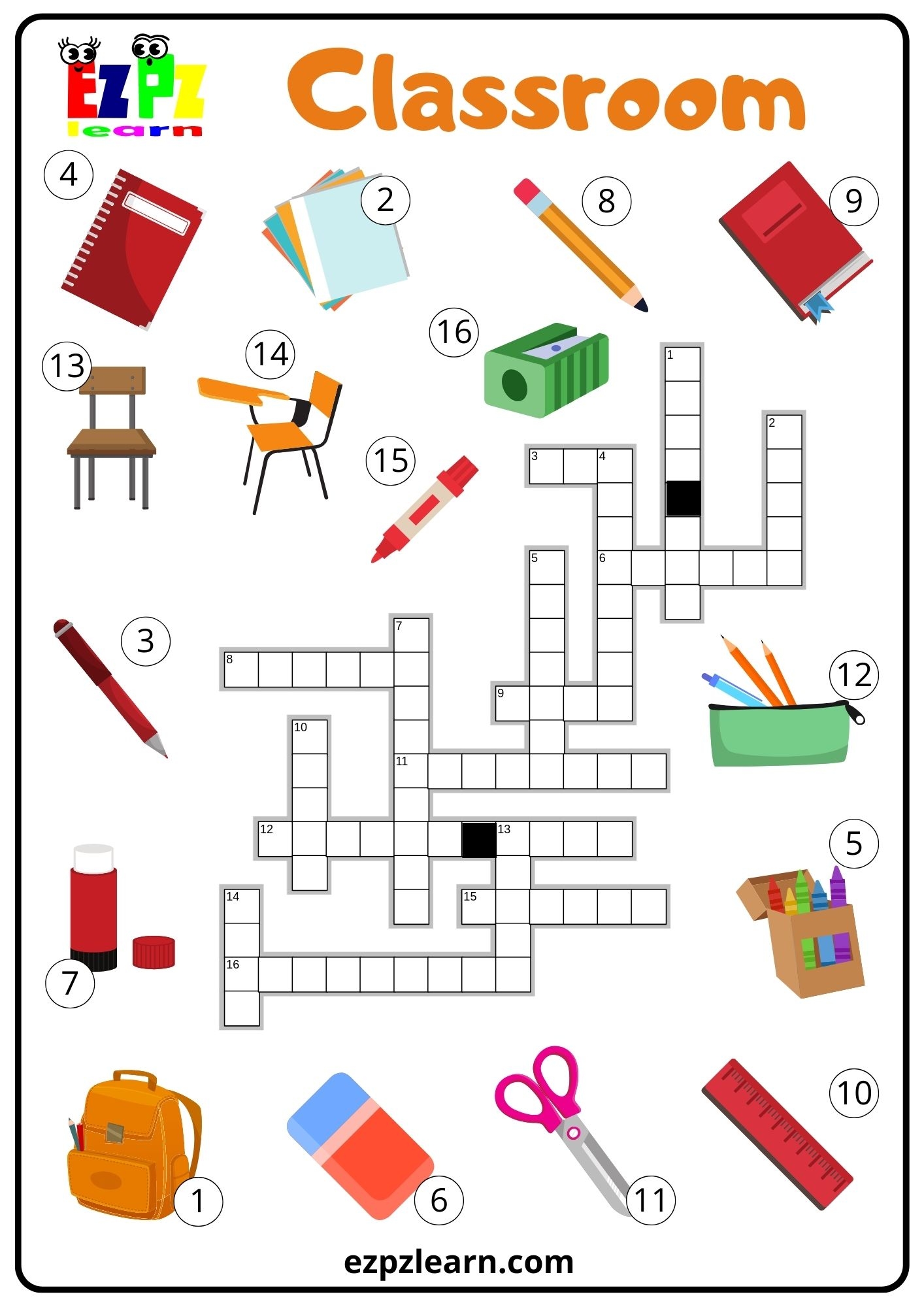 Classroom Crossword Ezpzlearn