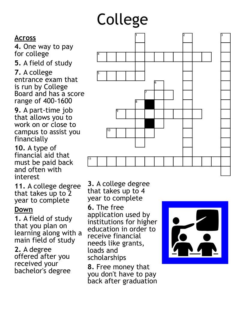College Crossword Puzzle WordMint College Crossword Puzzle WordMint