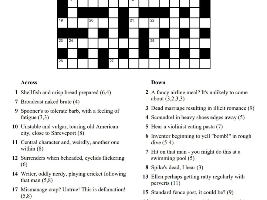 Commoner Crosswords Free Cryptic Crosswords And Cryptic Quizzes By Commoner