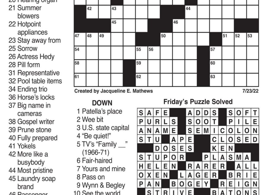 Commuter Daily Crossword Puzzles The Mercury News