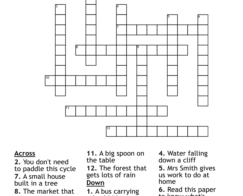 Compound Words Crossword Puzzle WordMint