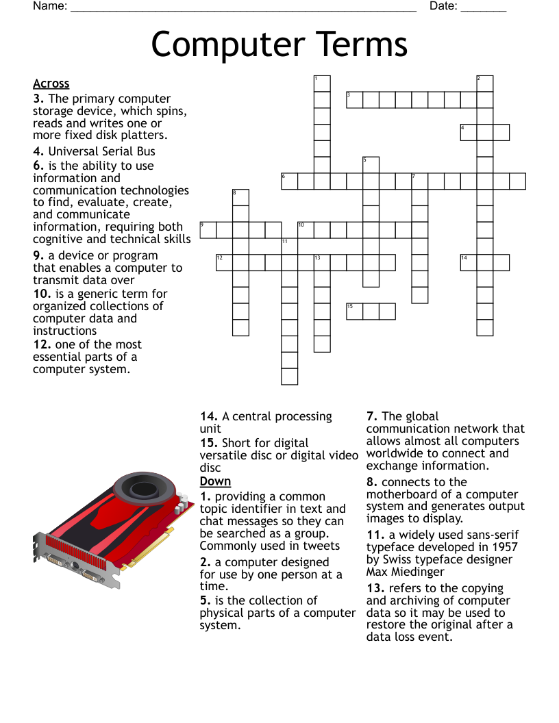 Printable Computer Crossword Puzzles