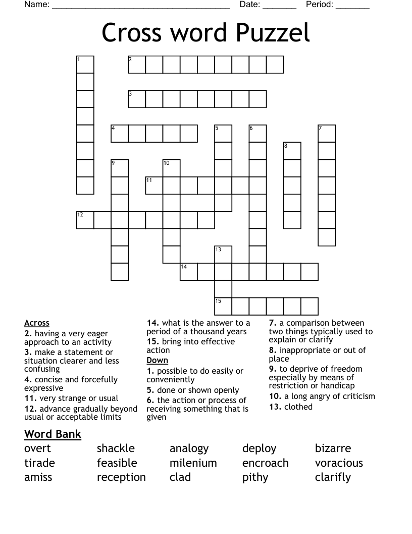 Printable Concise Quick Easy Crosswords Printable Concise Quick Easy Crosswords