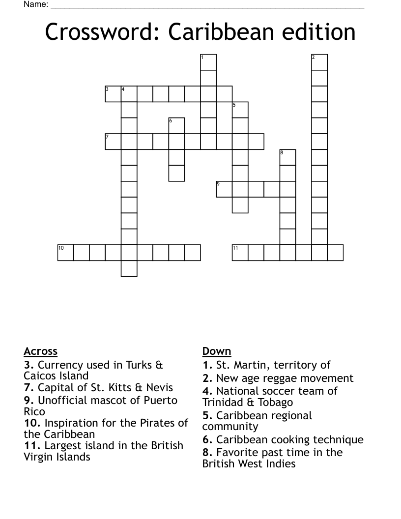 Crossword Caribbean Edition WordMint Crossword Caribbean Edition WordMint