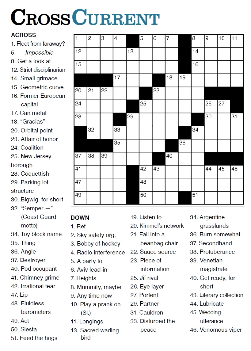 Current Printable Crossword Puzzles Current Printable Crossword Puzzles