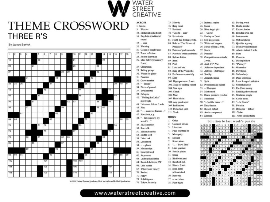 Crossword July 18 2024 Shepherd Express