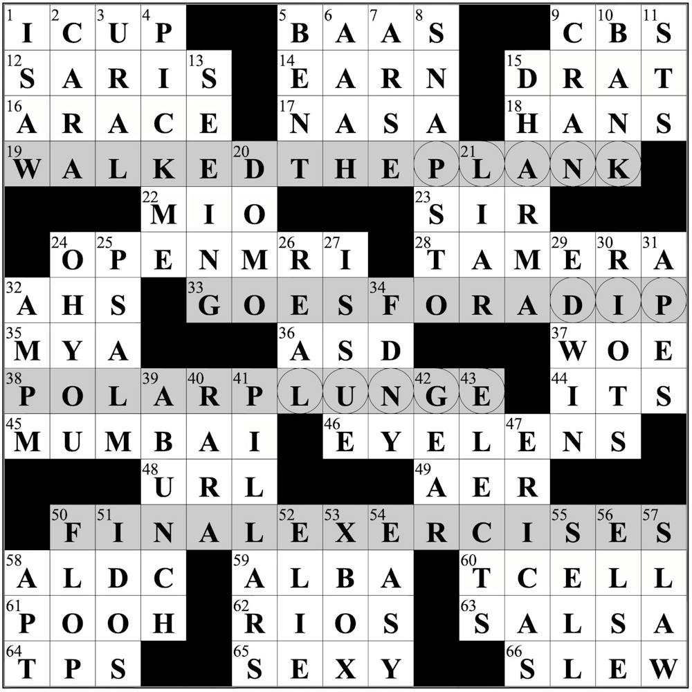Crossword Puzzle 4 Answers The Cavalier Daily University Of Virginia s Student Newspaper