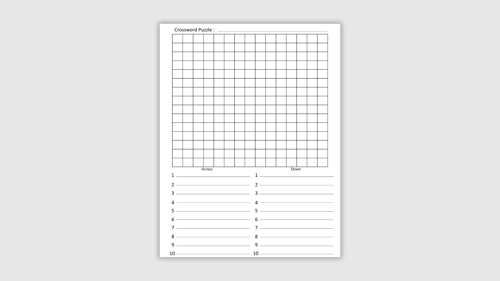 Free Printable Blank Crossword Grids