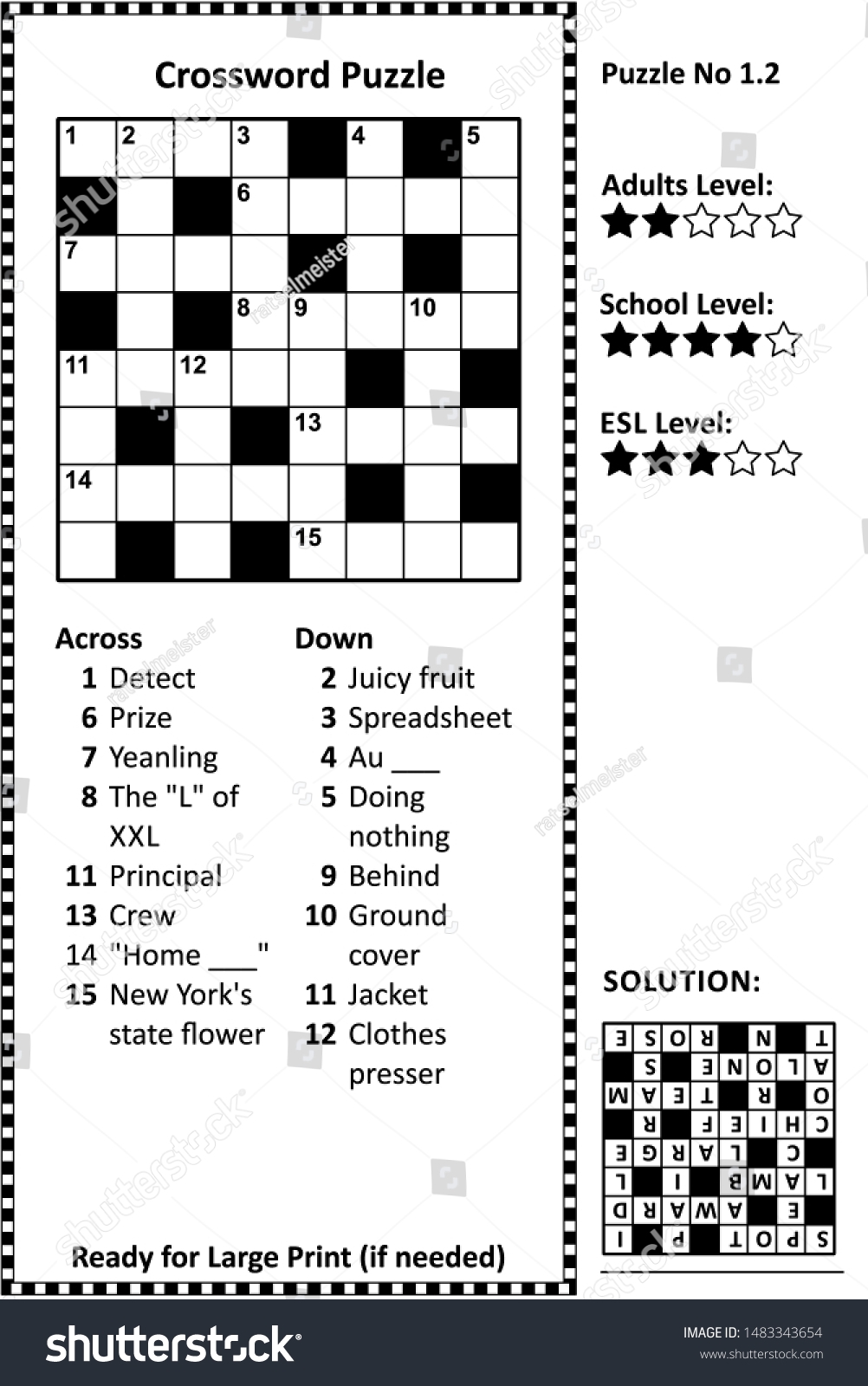 Medium Difficulty Printable Crossword Puzzles