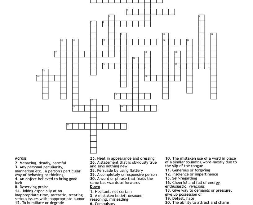 Crossword Puzzle Very Hard WordMint