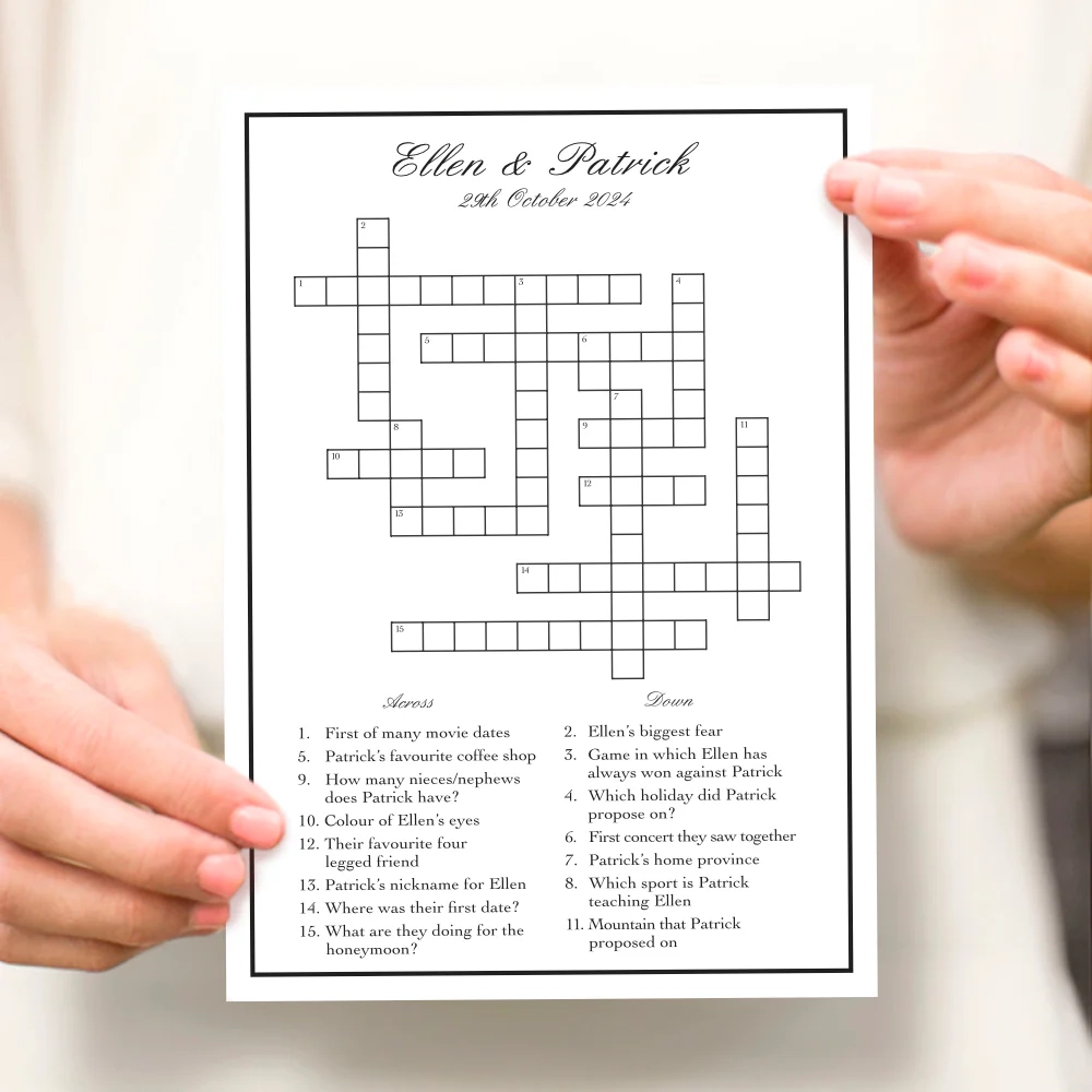 Custom Wedding Crossword PRINTABLE FILE Creative Monsoon Custom Wedding Crossword PRINTABLE FILE Creative Monsoon