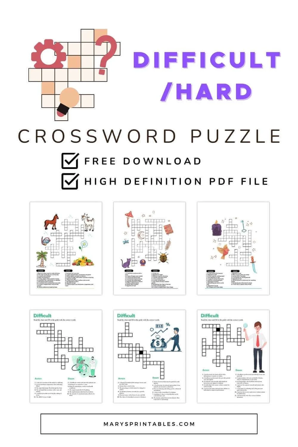 Free Printable Crossword Puzzles Challenging Difficulty