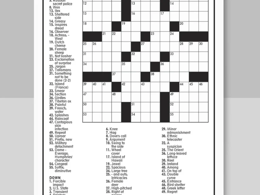 Digital Download 100 Printable Crossword Puzzles For Adults Fun Activities Book For Seniors With Solutions 8 5x11 Inches Crossword Pdf Etsy