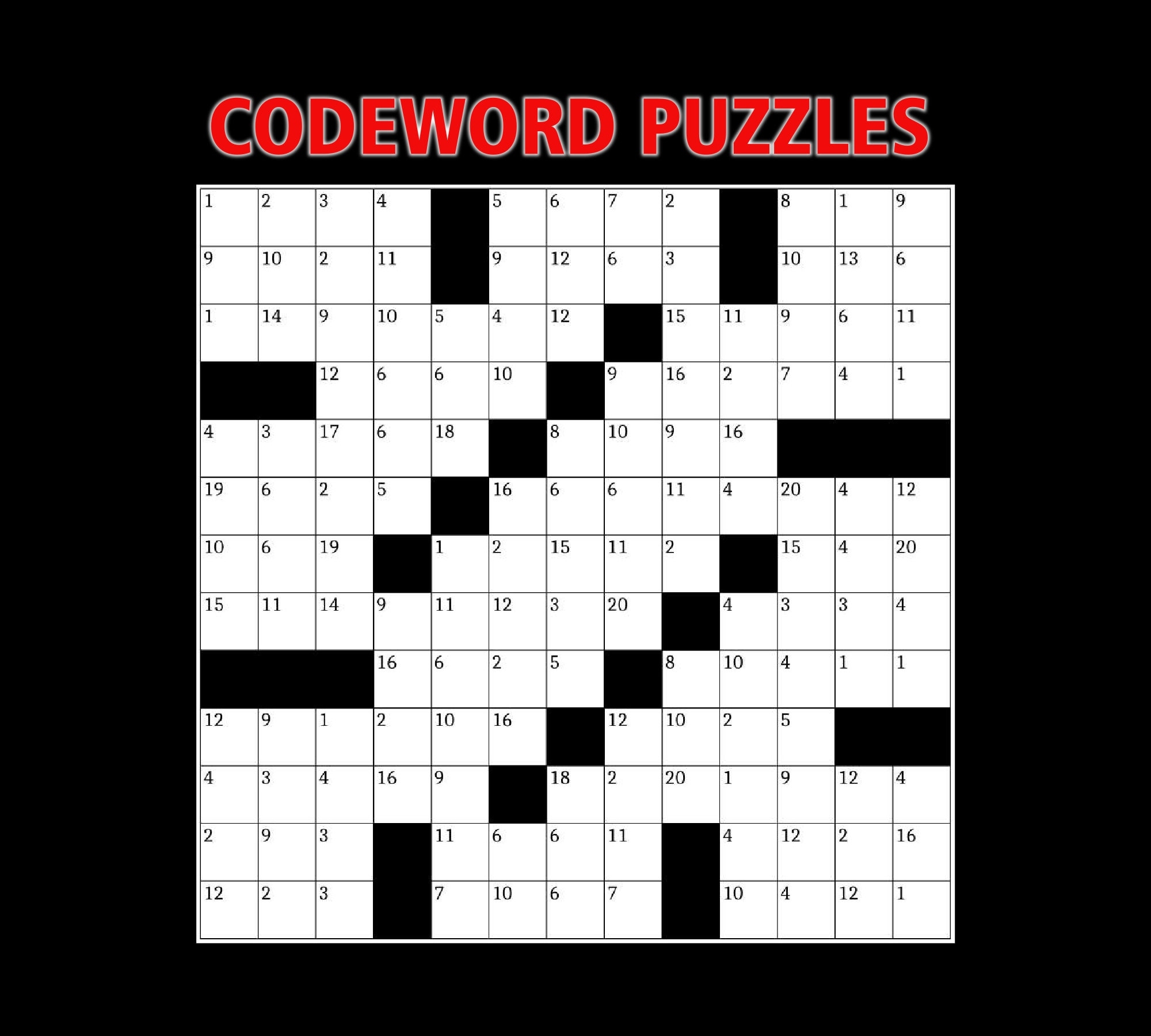 Printable Codeword Crossword Puzzles