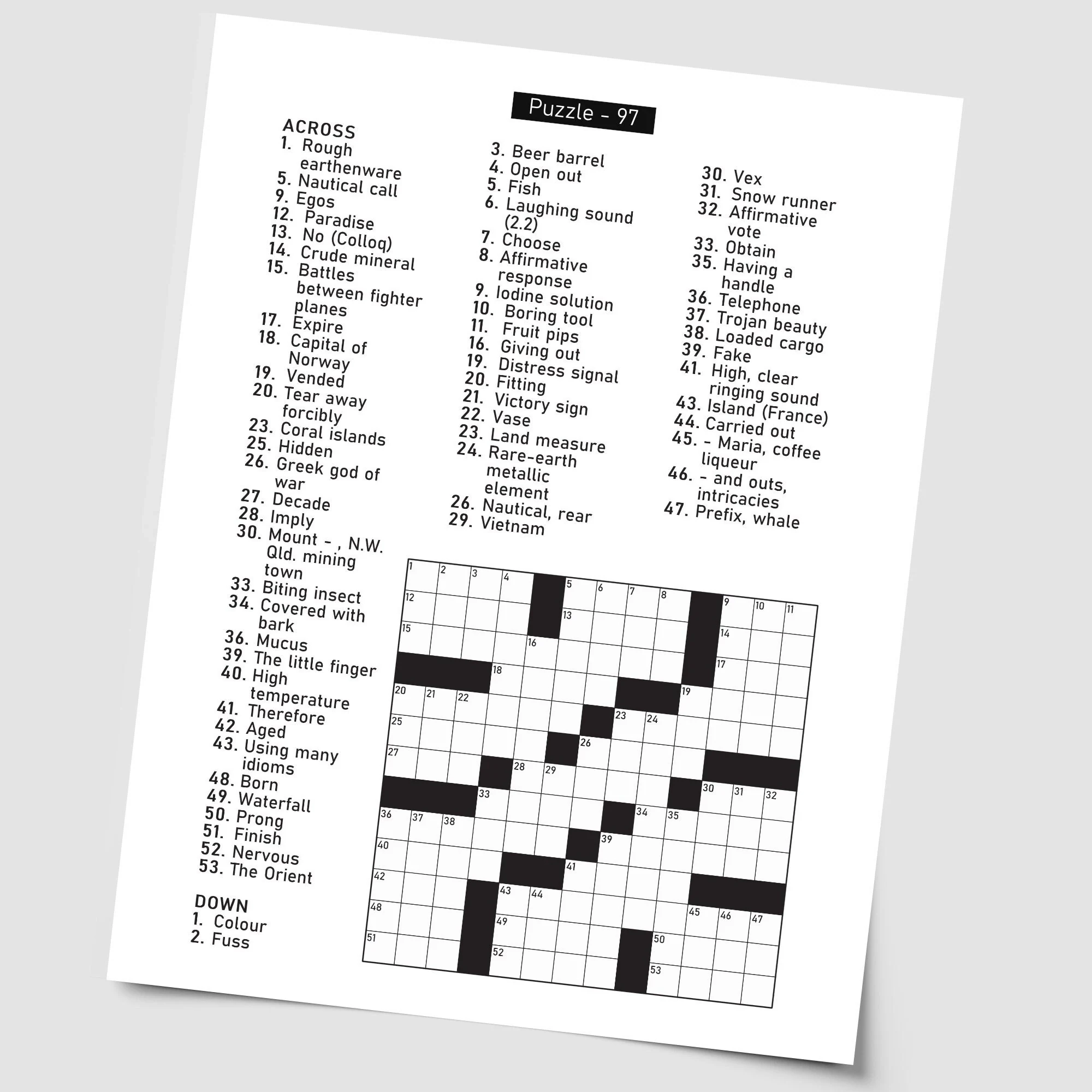 Digital Download 102 Printable Crossword Puzzles For Adults Fun Activities Book For Seniors Large Print Easy To Read Games With Solutions Etsy Digital Download 102 Printable Crossword Puzzles For Adults Fun Activities Book For Seniors Large Print Easy To Read Games With Solutions Etsy