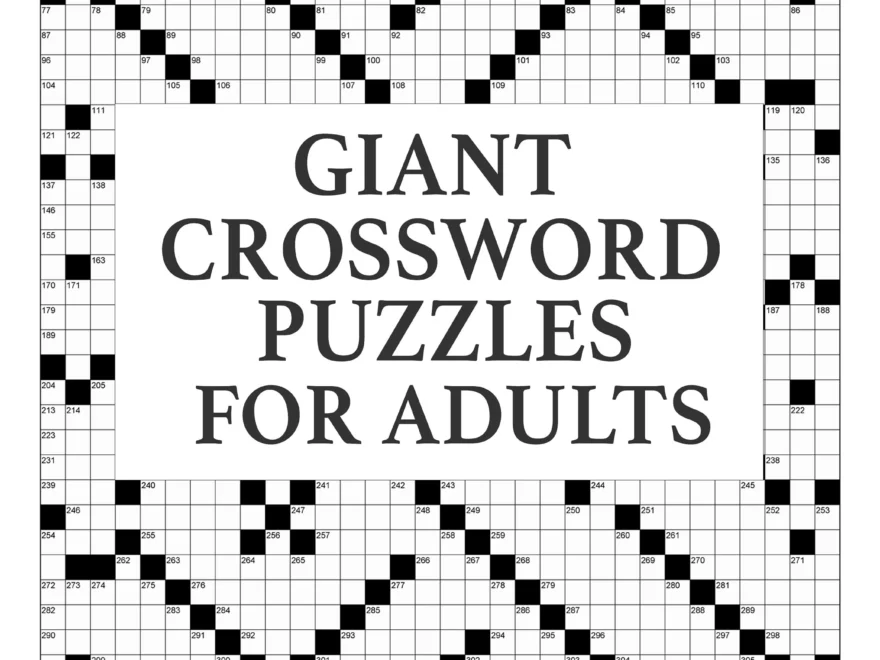 Digital Download 40 Printable Giant Crossword Puzzles For Adults Large Print Easy To Read Mega Size Games With Solutions Etsy