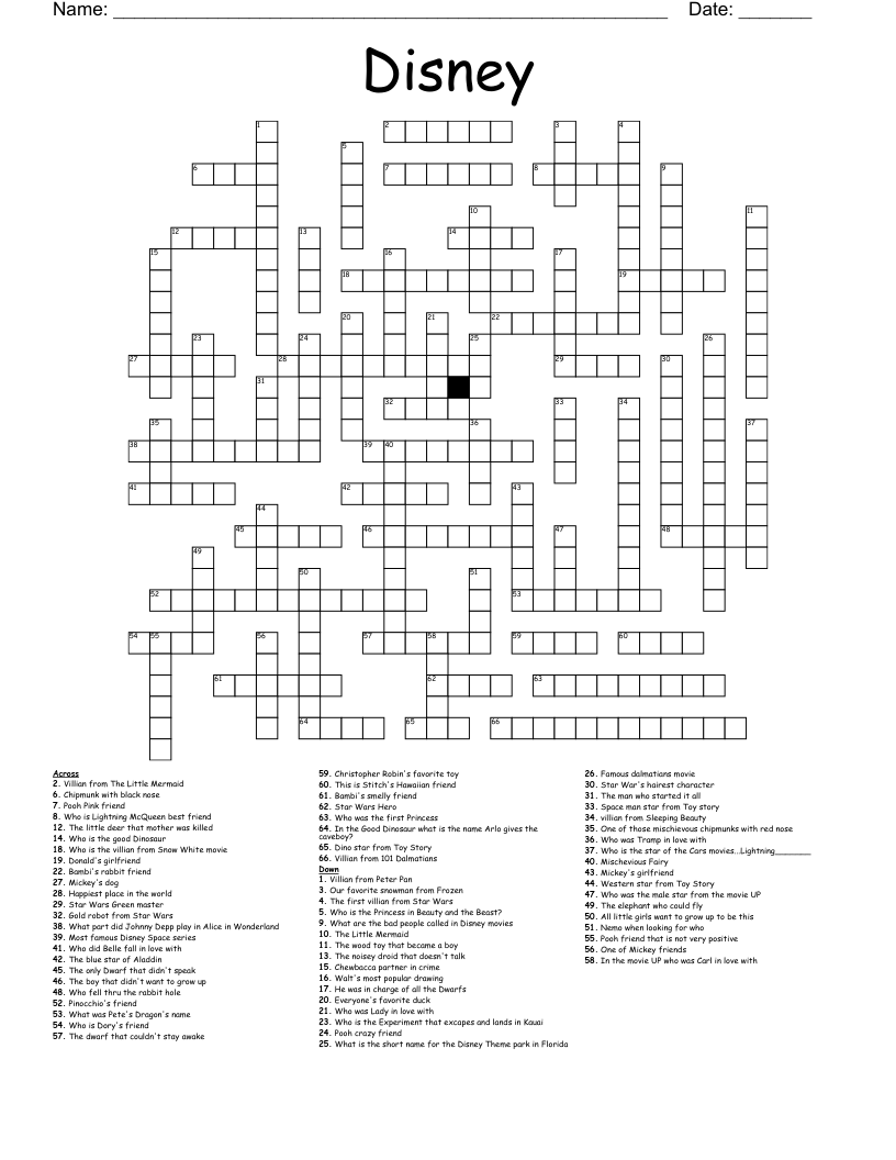 Tcm Movie Crossword Puzzles Printable Free