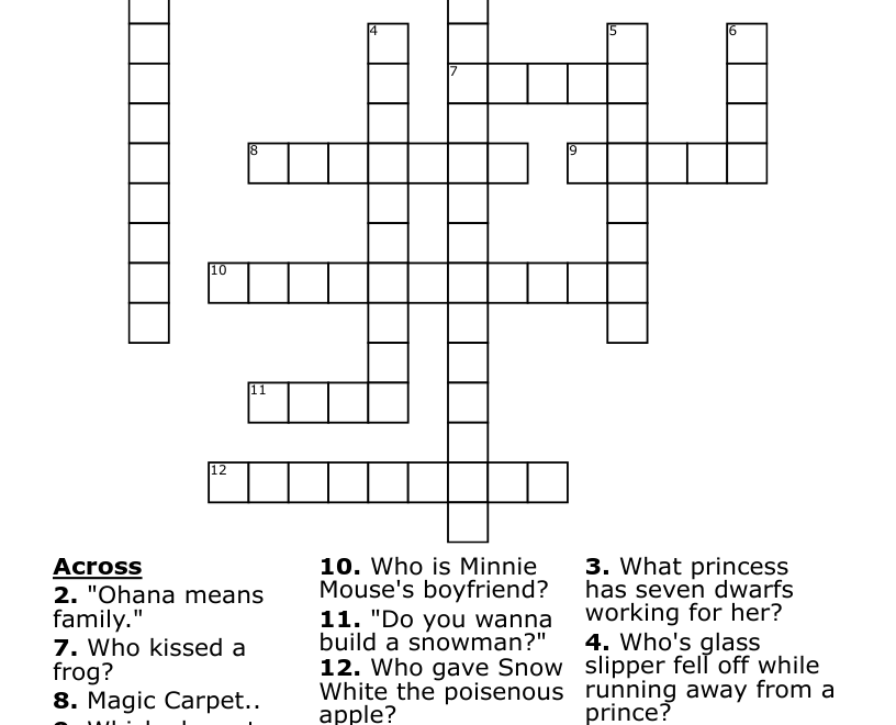 Disney Crossword WordMint