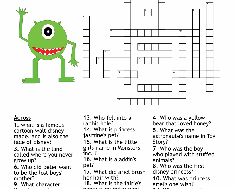 Disney Crossword WordMint
