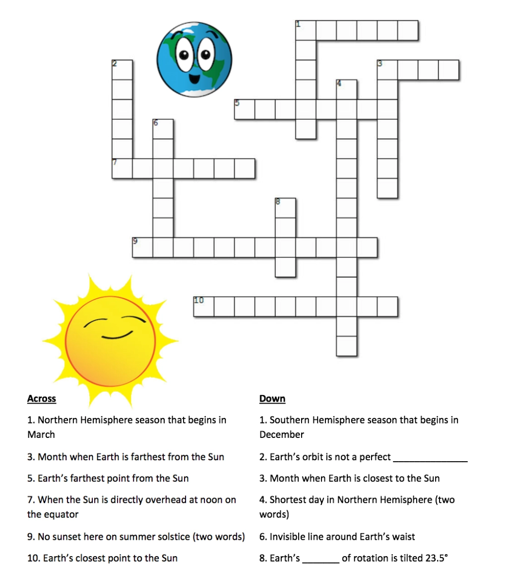 Crossword Crossword Printable Earth And Space Science Crossword Crossword Printable Earth And Space Science