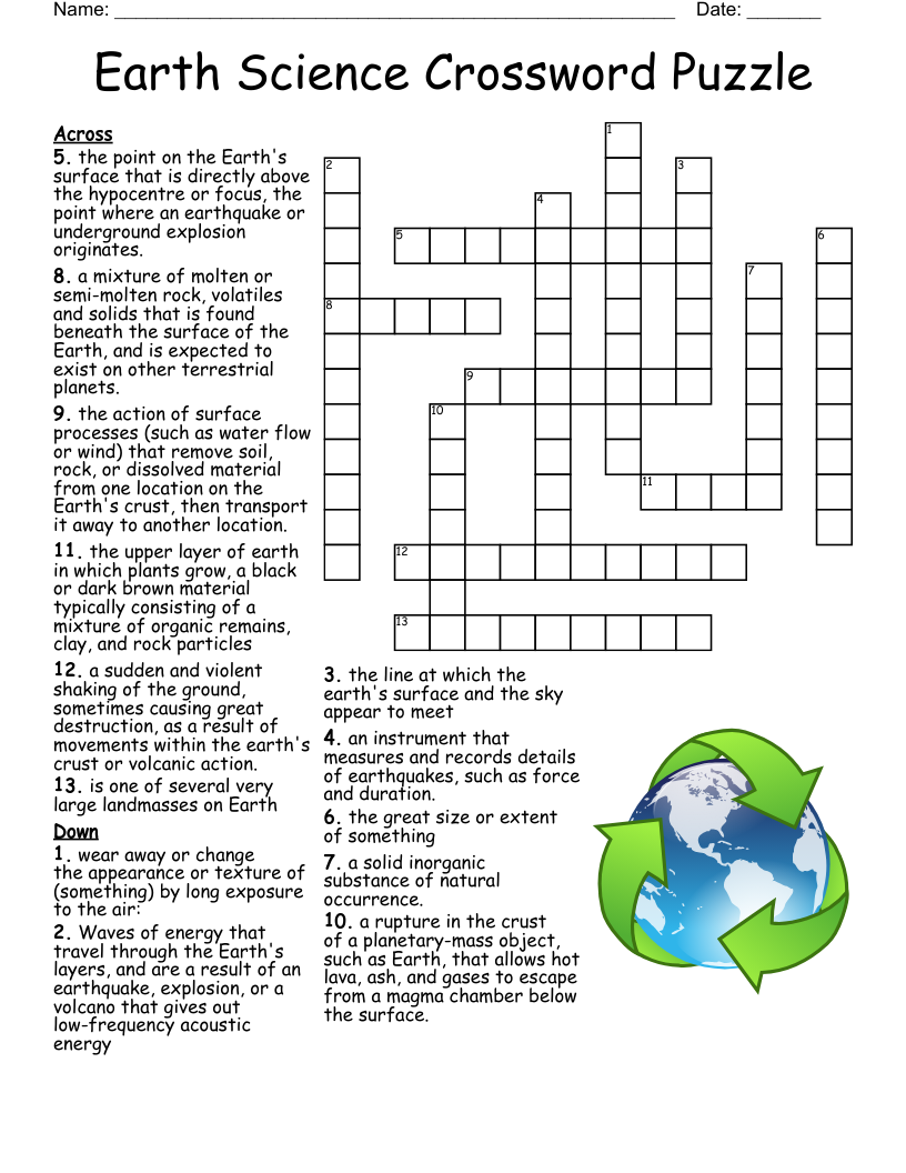 Crossword Puzzle Science Printable Crossword Puzzle Science Printable