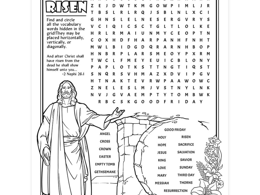 Easter Crosswords Activity Page Printable