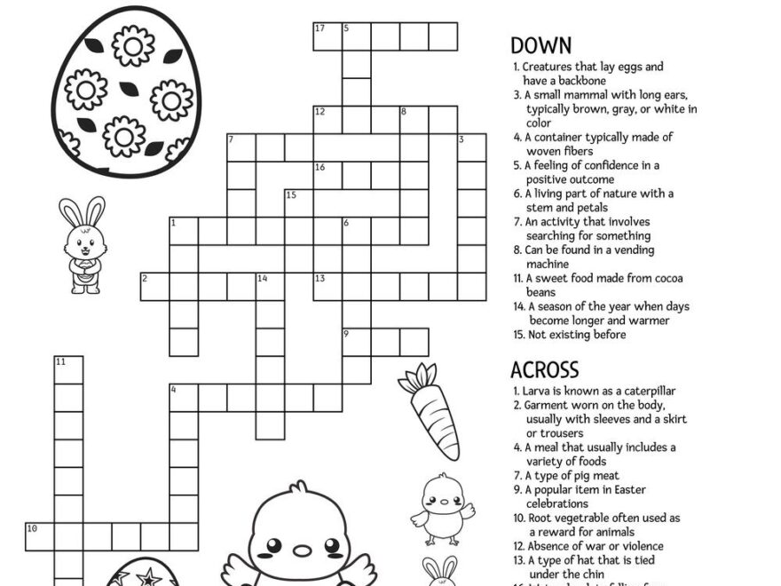 Easter Egg Crossword Puzzle Beeloo Printable Crafts And Activities For Kids