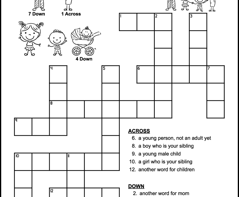 Easy Family Crossword Puzzle Tree Valley Academy