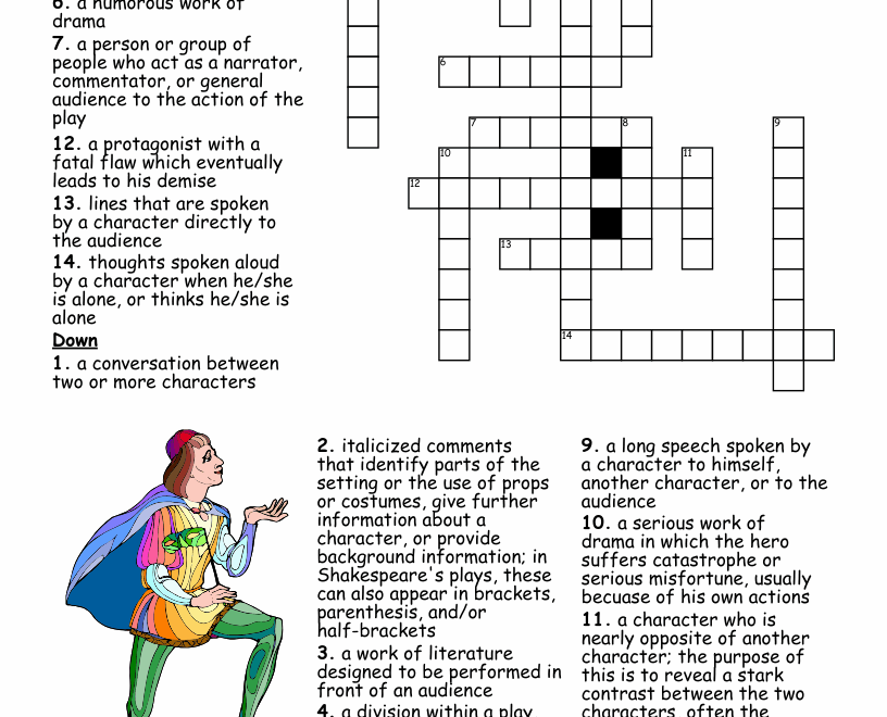 Elements Of Drama Crossword WordMint