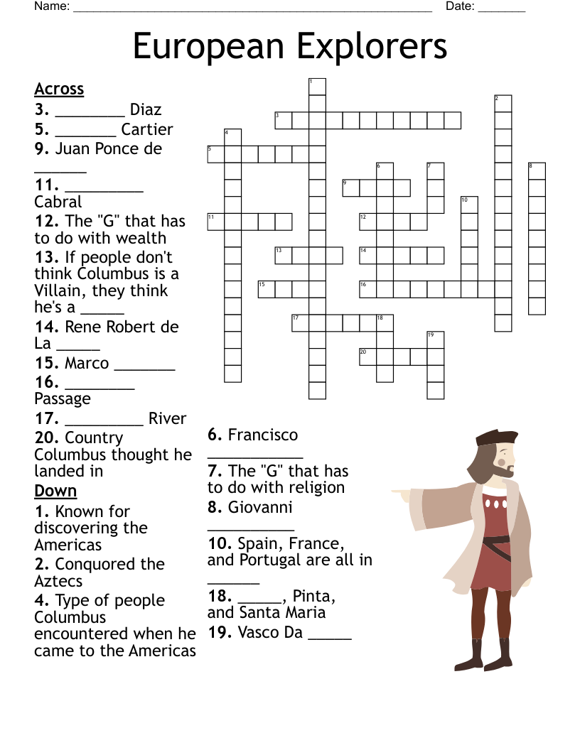 European Explorers Crossword WordMint European Explorers Crossword WordMint
