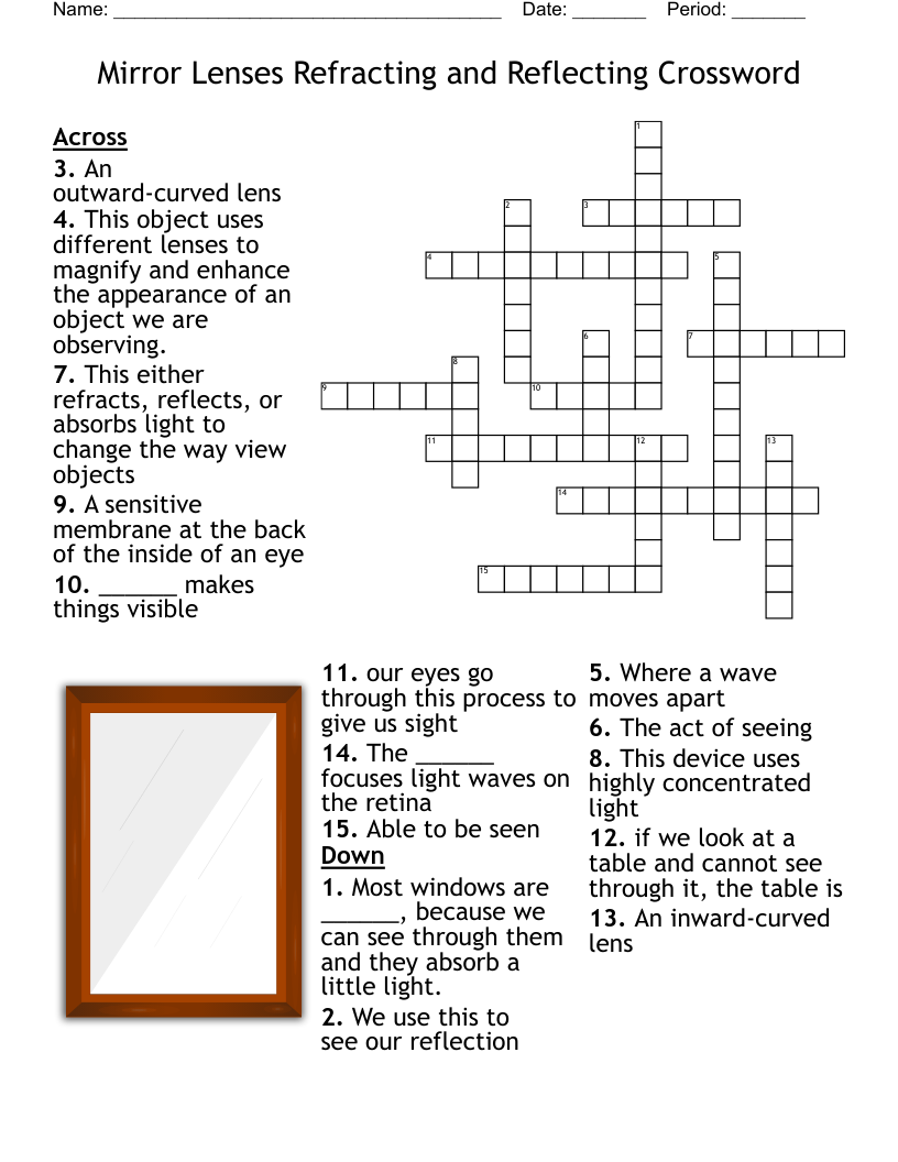 Mirror Eyes Printable Crossword Mirror Eyes Printable Crossword