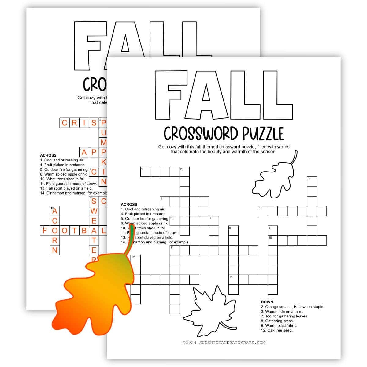 Printable Crossword Puzzle 4x4
