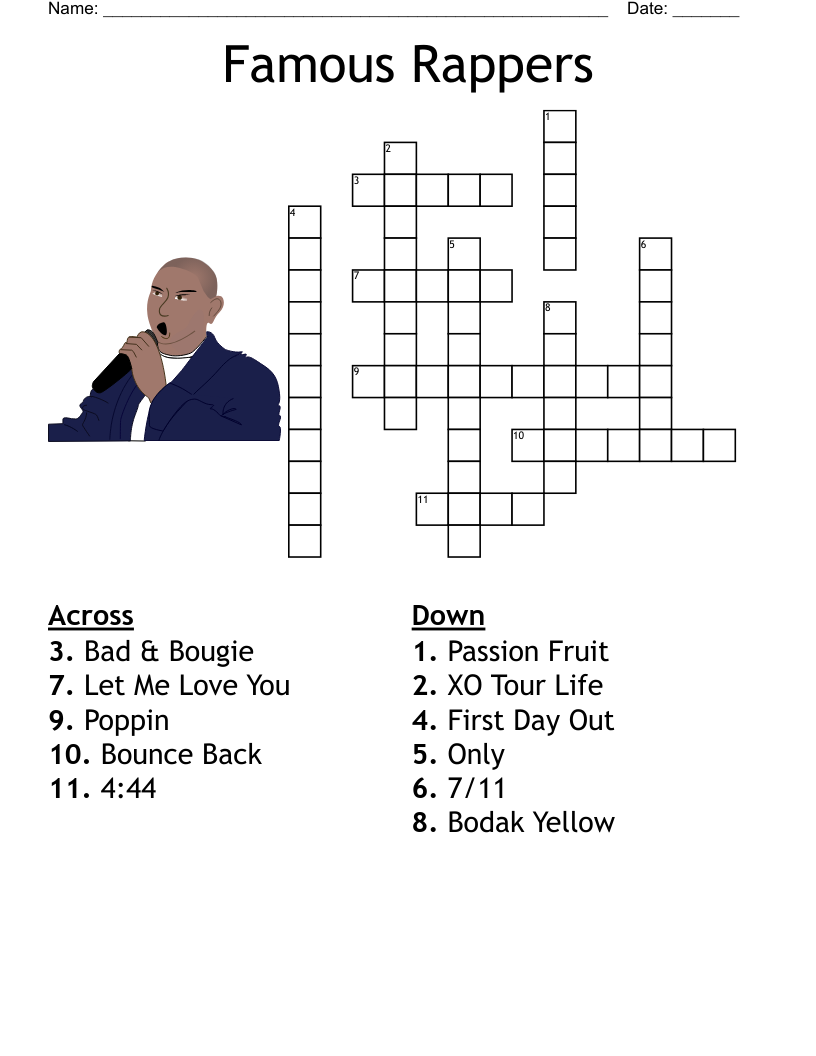 Frewe Hiphop Crossword Puzzle Printable