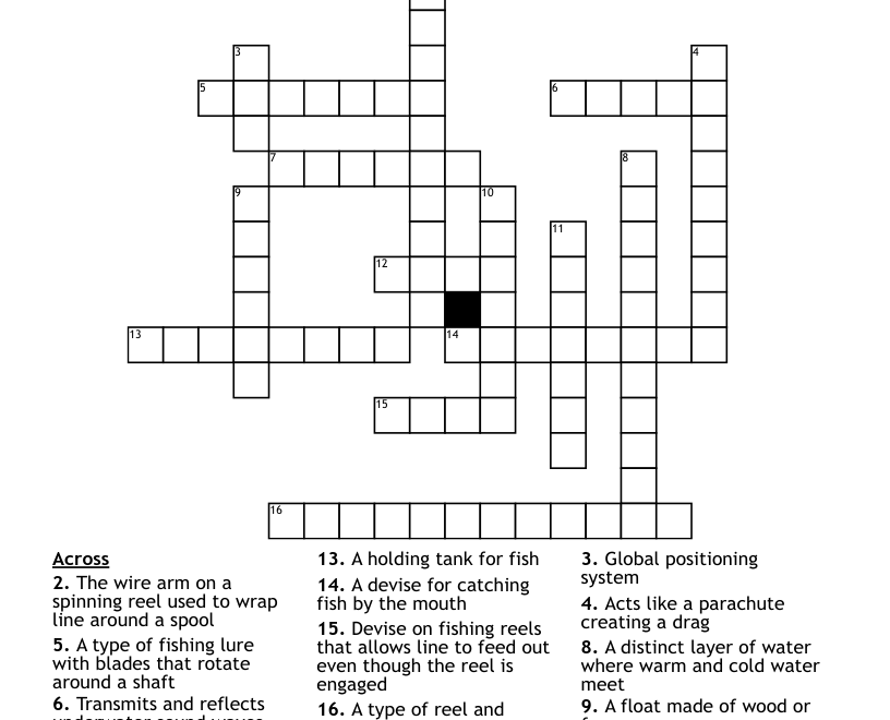 FISHING Crossword WordMint