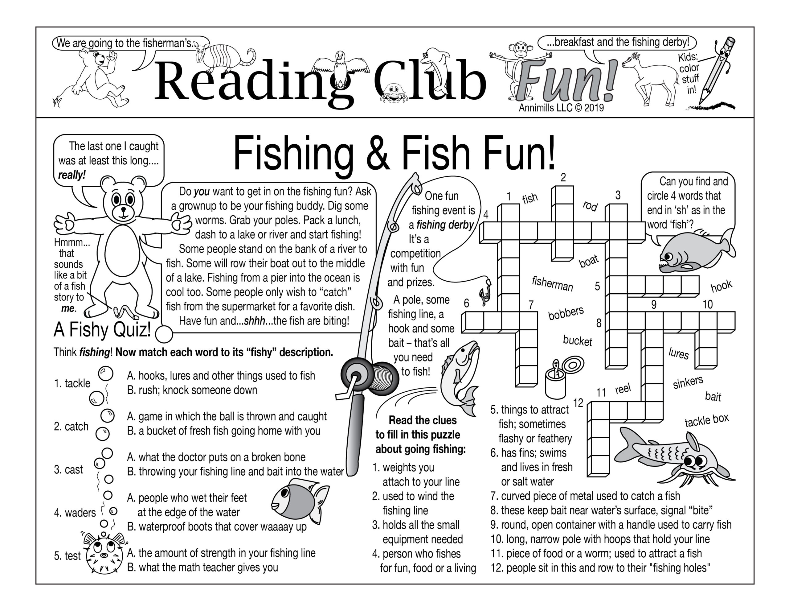 Crossword Puzzle Printable Fishing