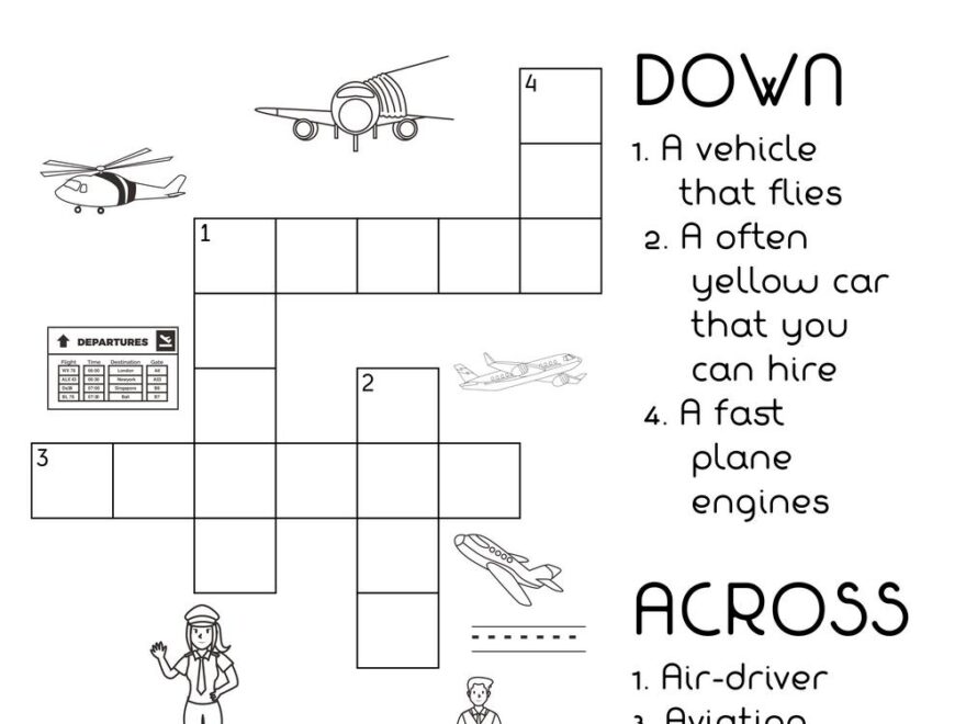 Flying Crossword Puzzle Beeloo Printable Crafts And Activities For Kids
