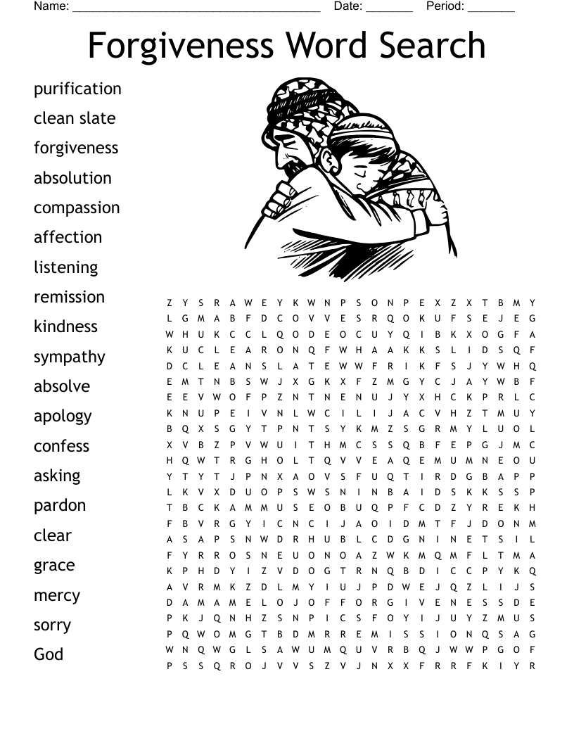 Forgiveness Word Search WordMint