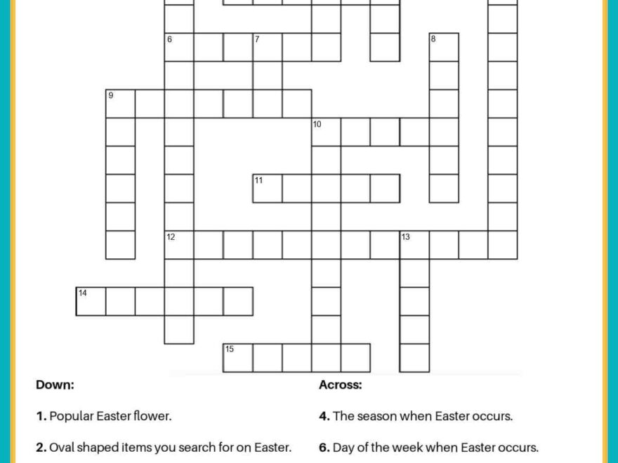 Free Easter Crossword Puzzle Printable 2 Versions Answer Key