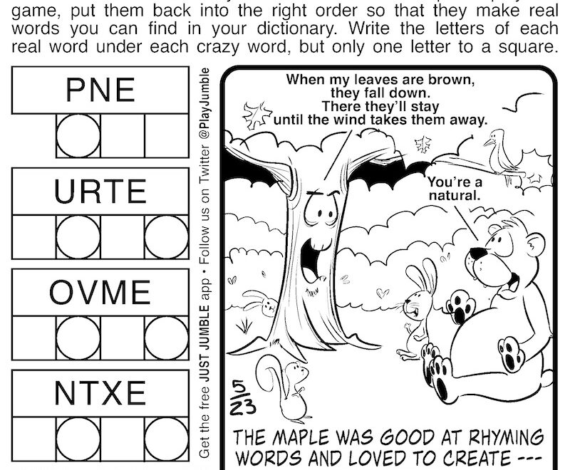 Free Jumble Puzzles For Kids And Adults BOOMER Magazine