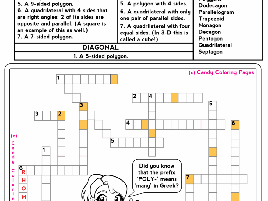 Free Math Games And Math Worksheets Free Crossword Puzzles Penny Candy Math Worksheets