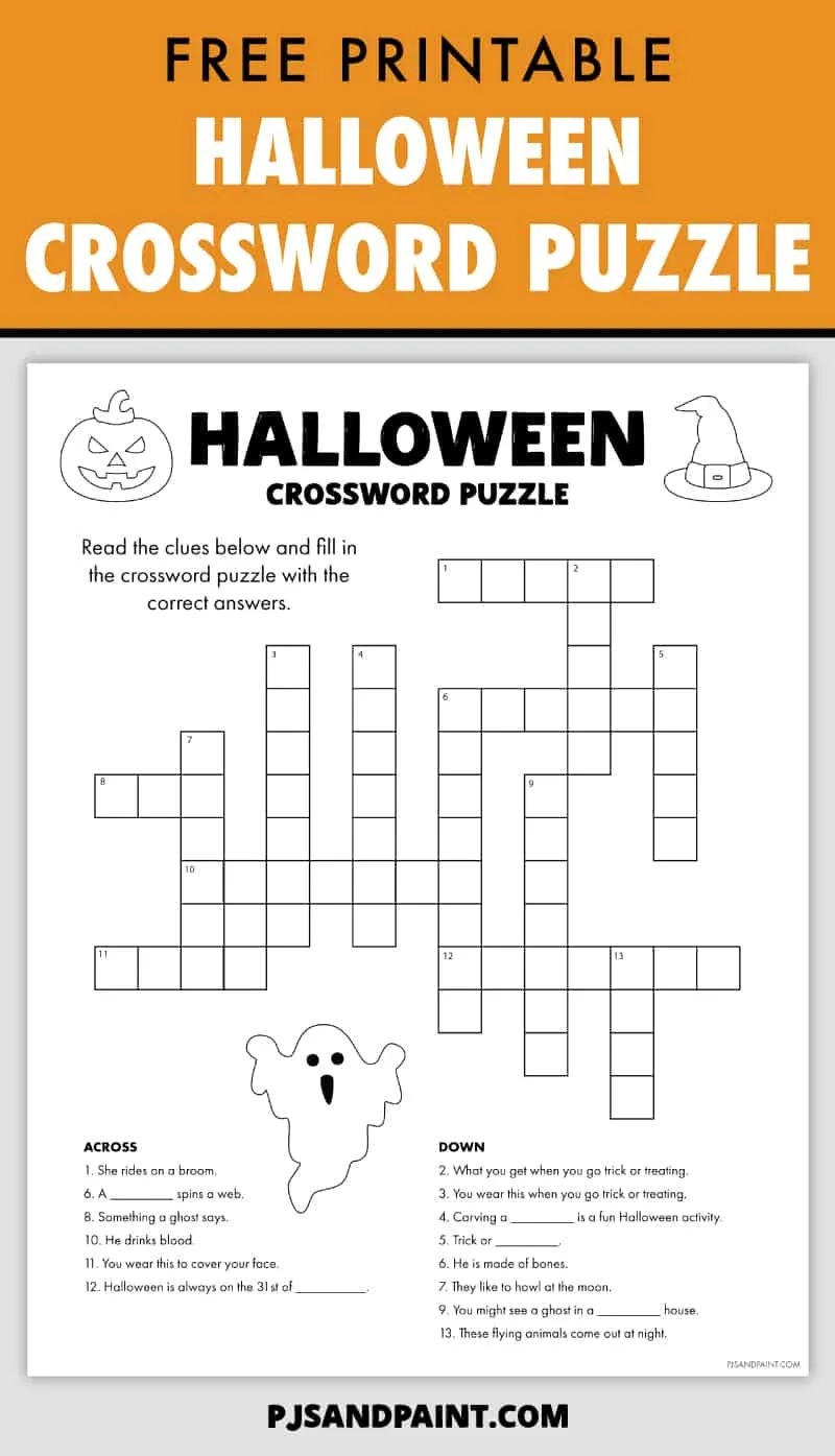 Free Printable Halloween Crossword Puzzles For Kids