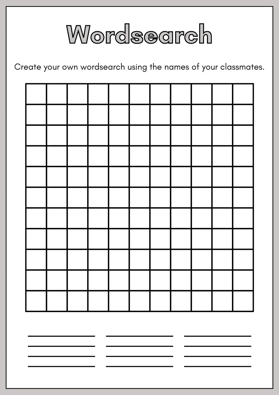 Free Printable Word Search Worksheet Templates Canva
