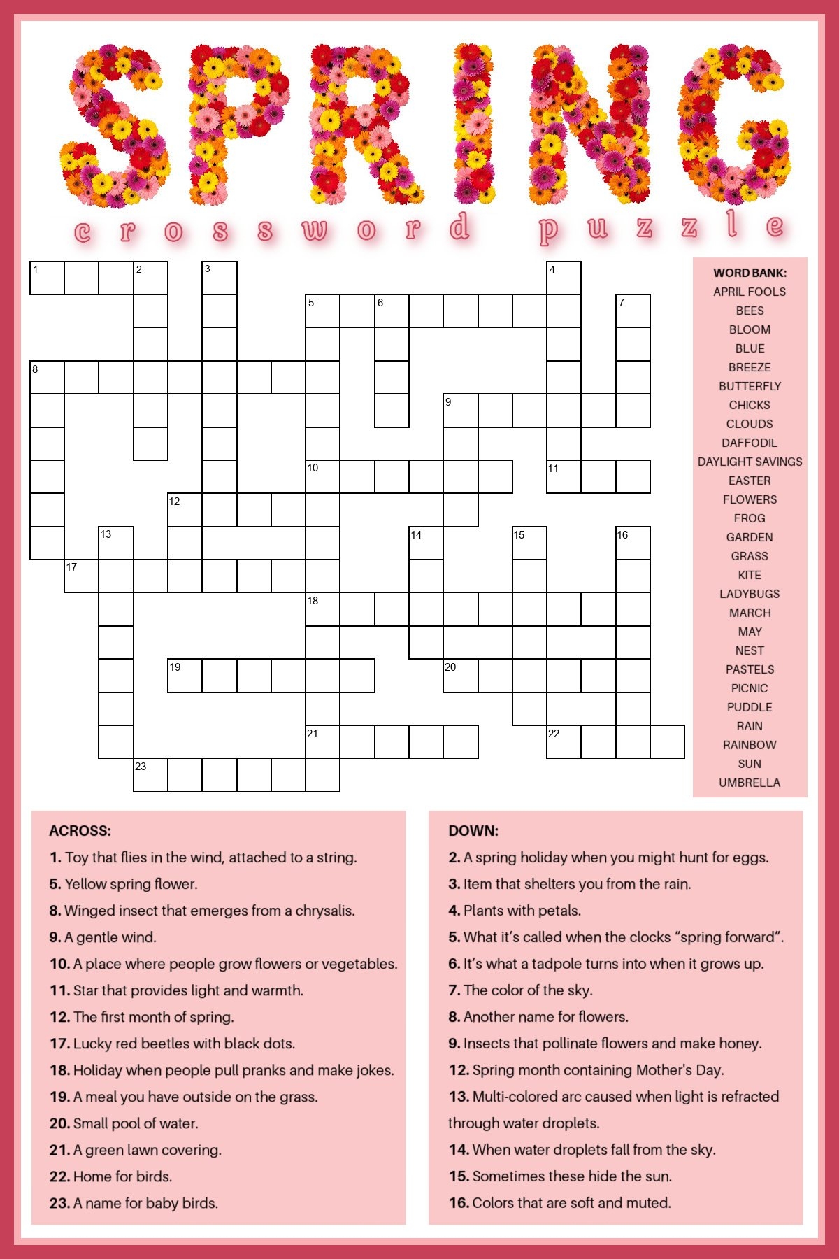 Free Printable Crossword Puzzles With Hints Free Printable Crossword Puzzles With Hints