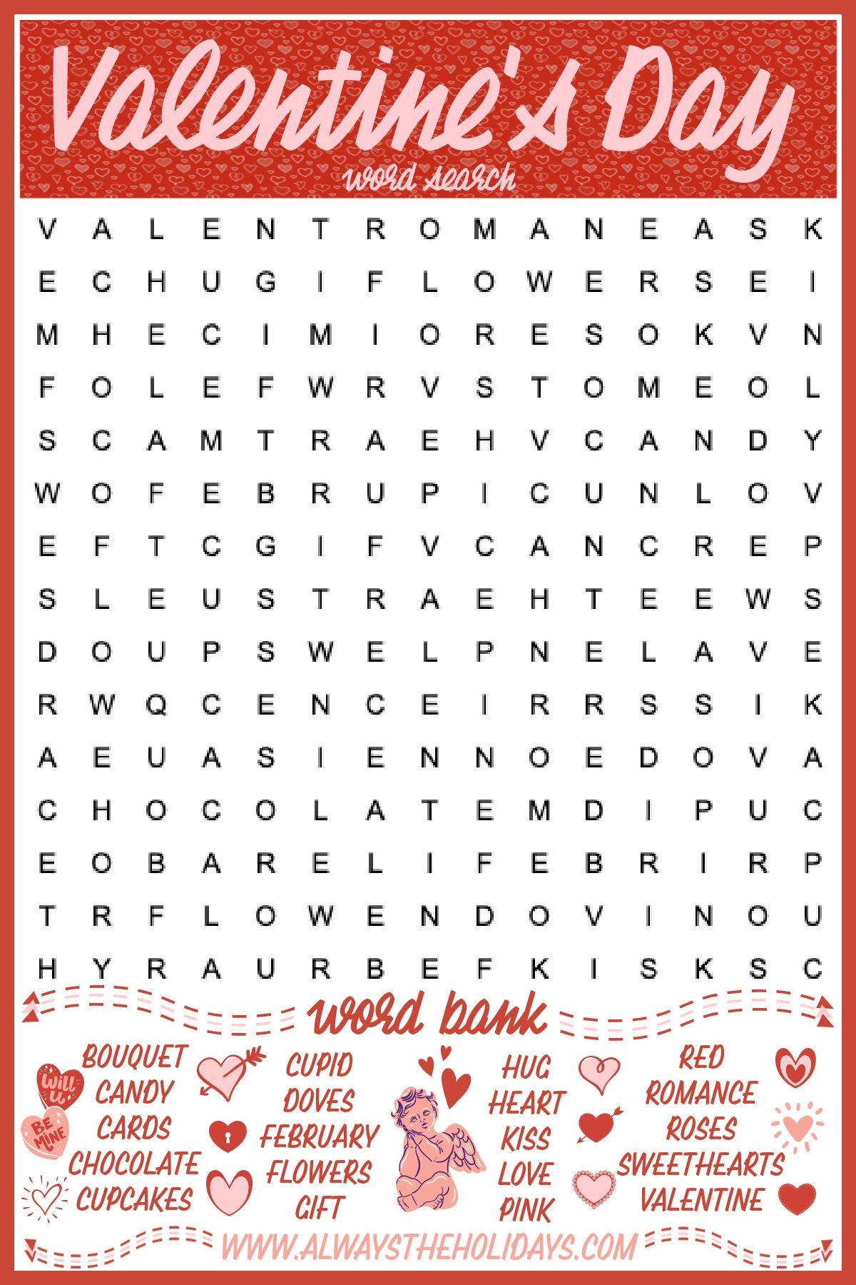 Valentine Word Search Valentine Picture Crossword Printable Valentine Word Search Valentine Picture Crossword Printable