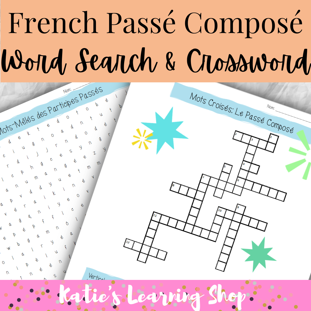 French Pass Compos Crossword And Word Search Made By Teachers French Pass Compos Crossword And Word Search Made By Teachers