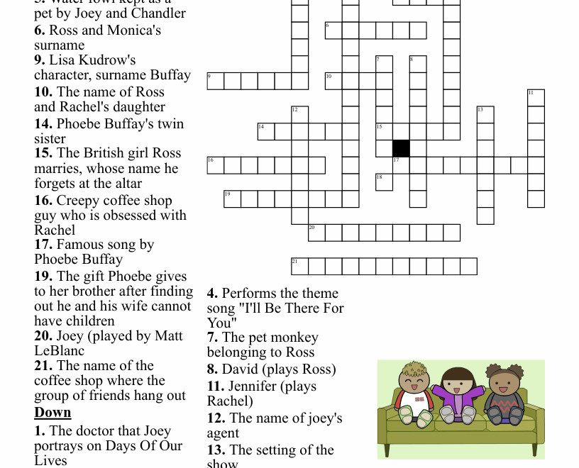 Friends Crossword WordMint