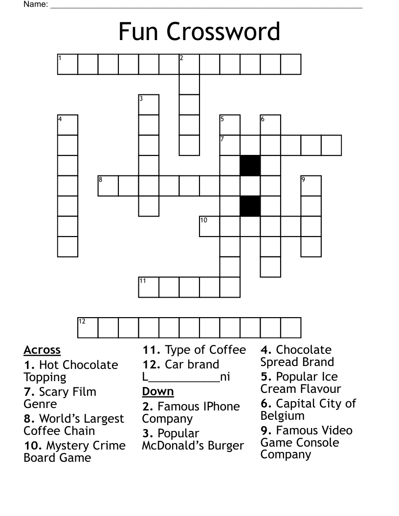 Funny Crosswords Printable